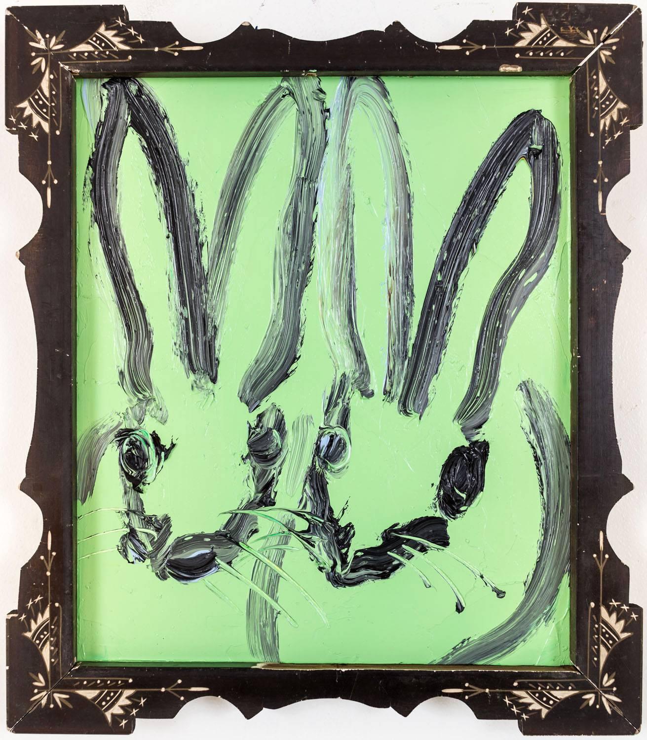 Hunt Slonem Animal Painting - Doublemint Bunnies