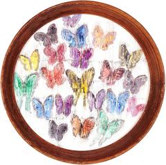 Hunt Slonem - Untitled (round butterflies) Untitled (round butterflies)
