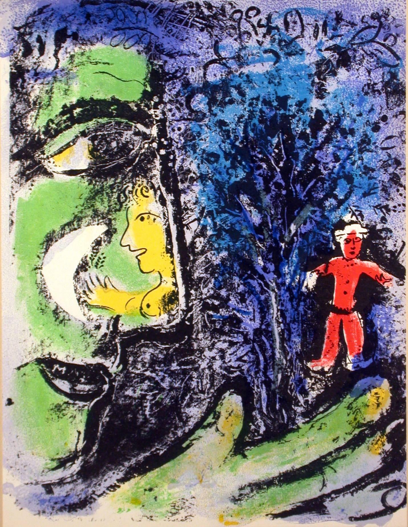 Profile and Red Child - Print by Marc Chagall