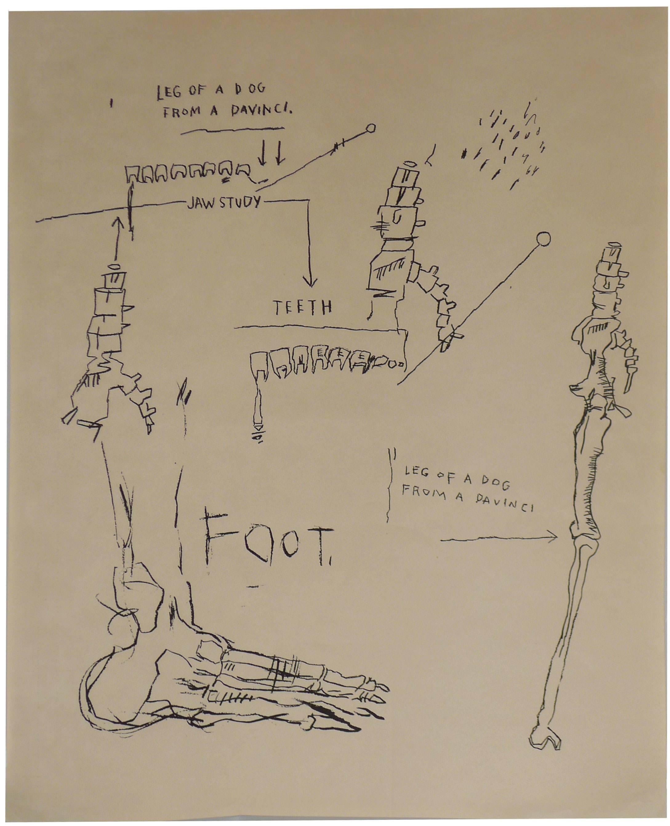Jean-Michel Basquiat Figurative Print - Leg of the Dog