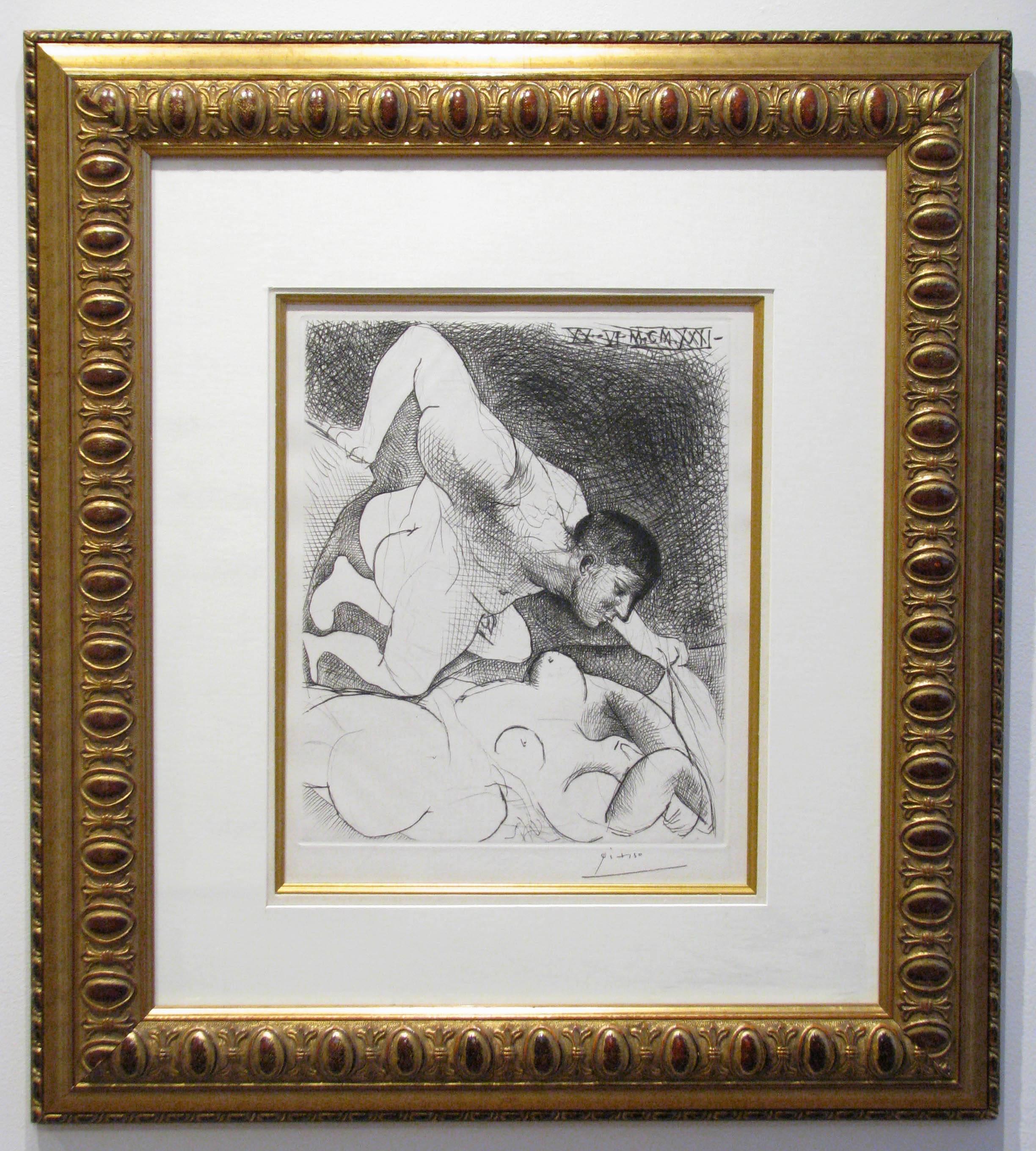 Homme Devoilant Une Femme - Print by Pablo Picasso