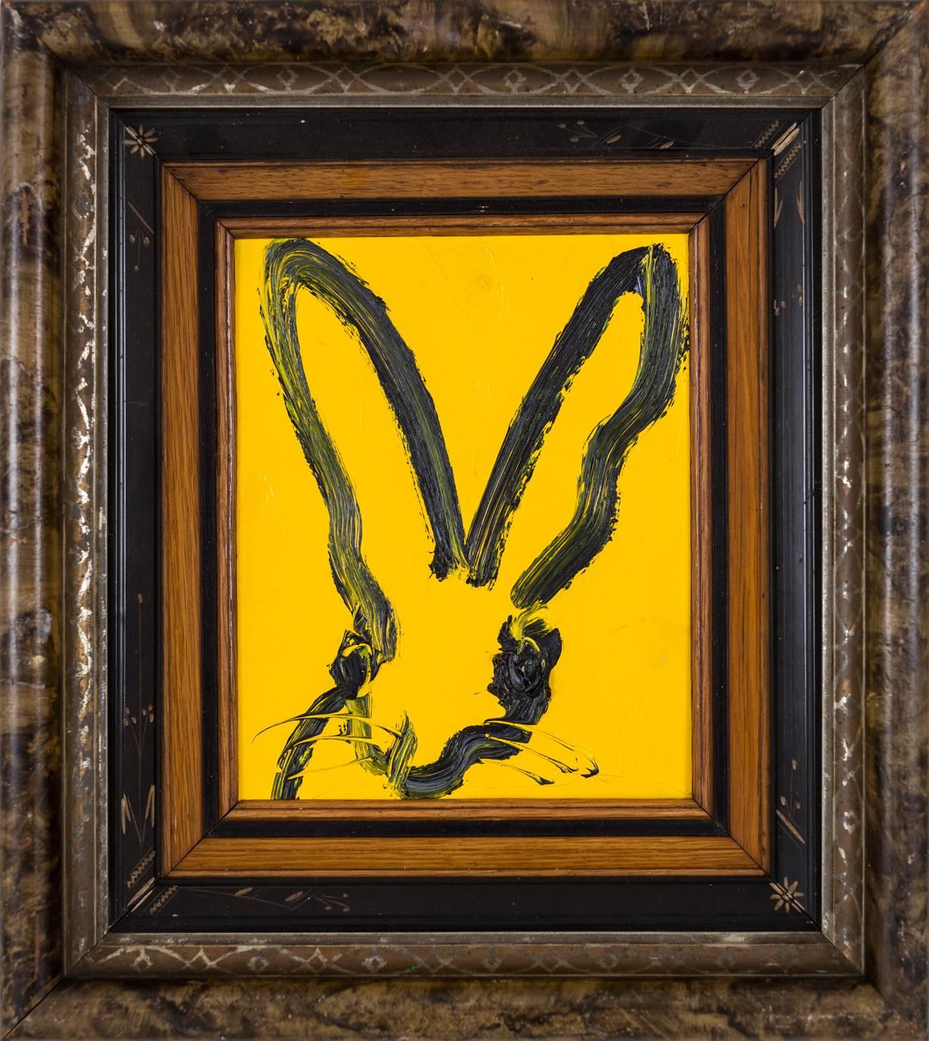 Hunt Slonem Animal Painting - Yellow Bunny