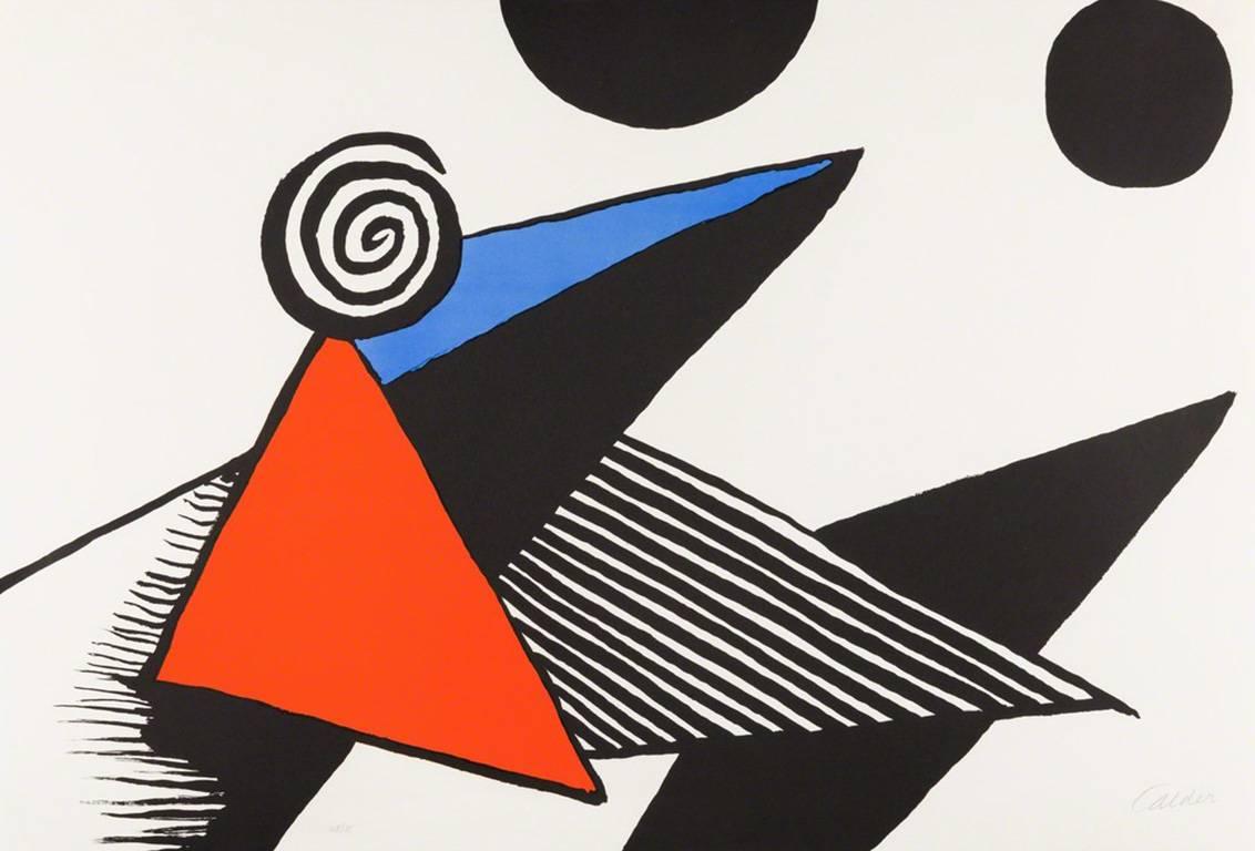Spiral and Red Triangle - Print by Alexander Calder