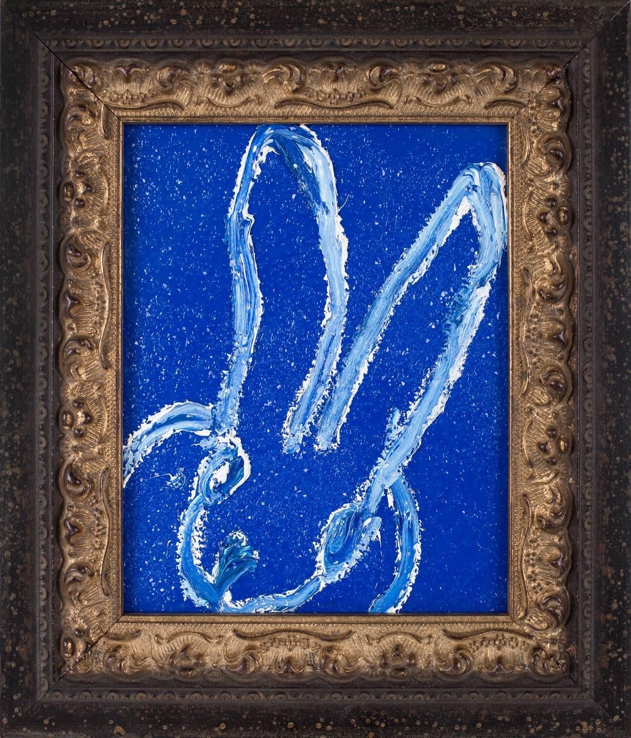 Hunt Slonem Animal Painting - Blue Diamond Bunny