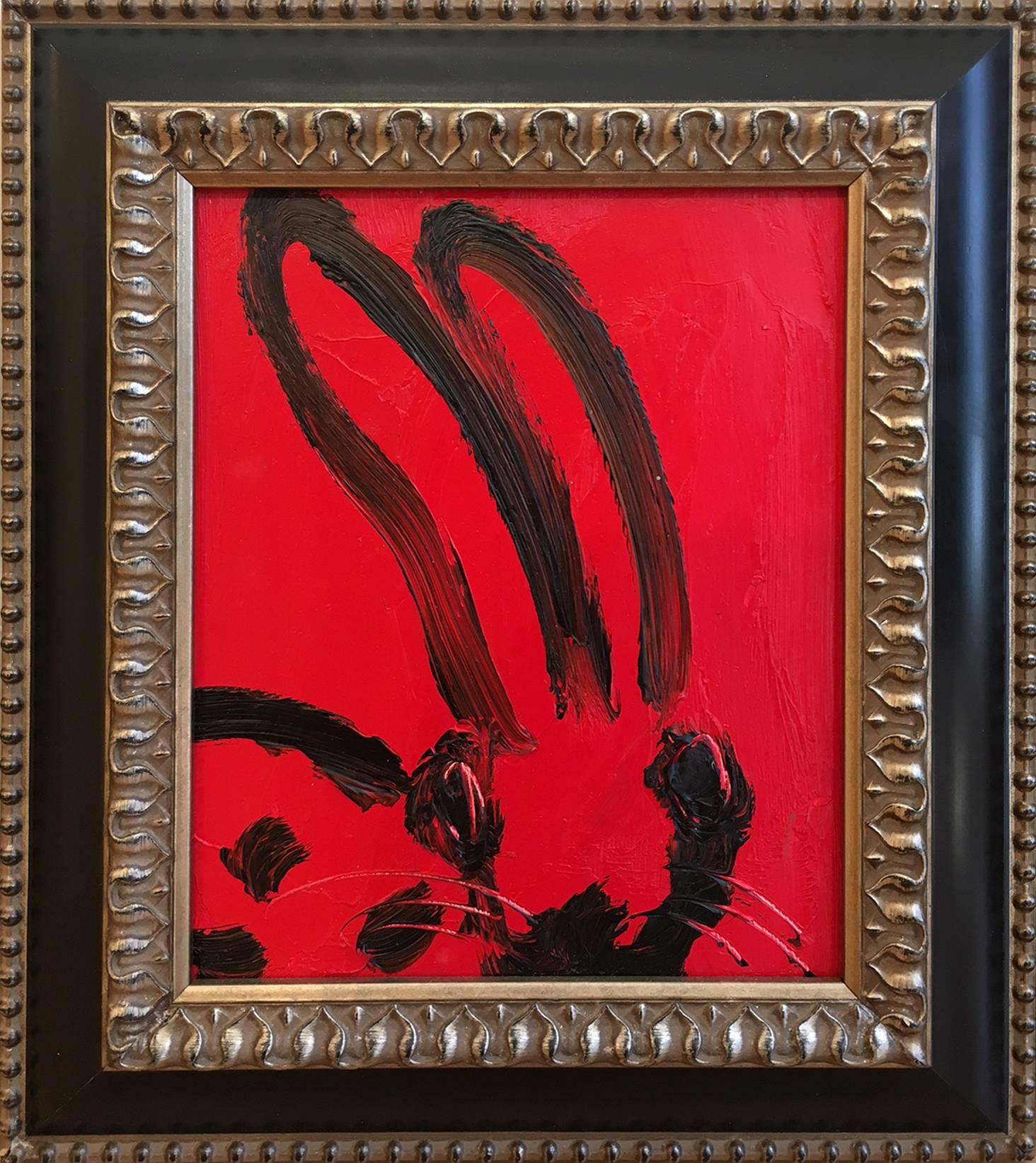 Hunt Slonem Animal Painting - Red Spotted Bunny