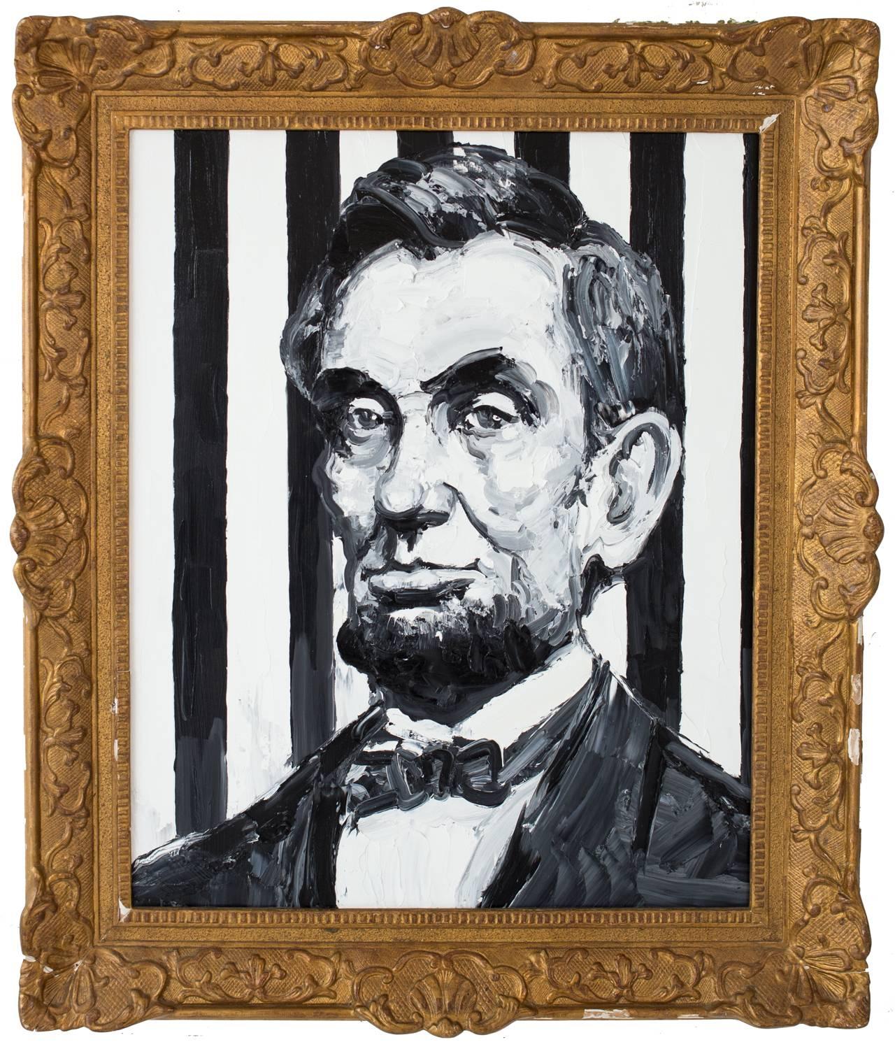 Hunt Slonem Figurative Painting - President Lincoln