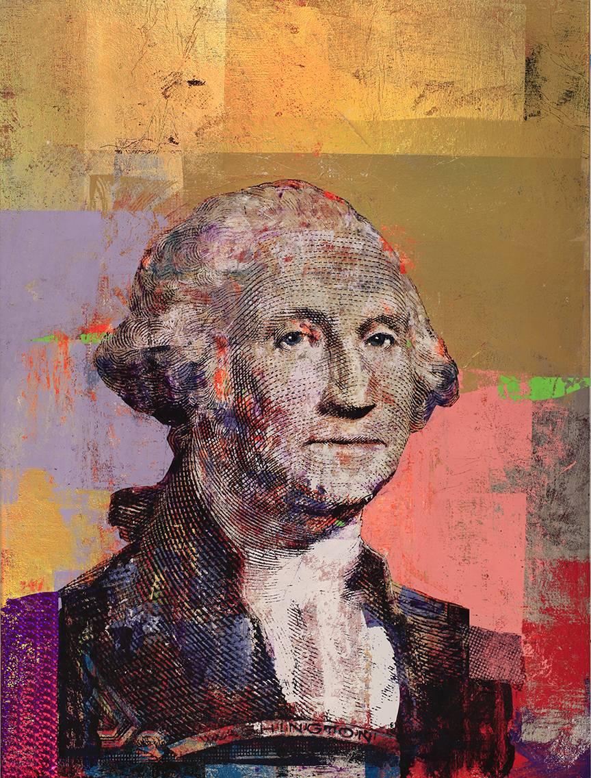 Houben R.T. Figurative Painting - $1 George Washington