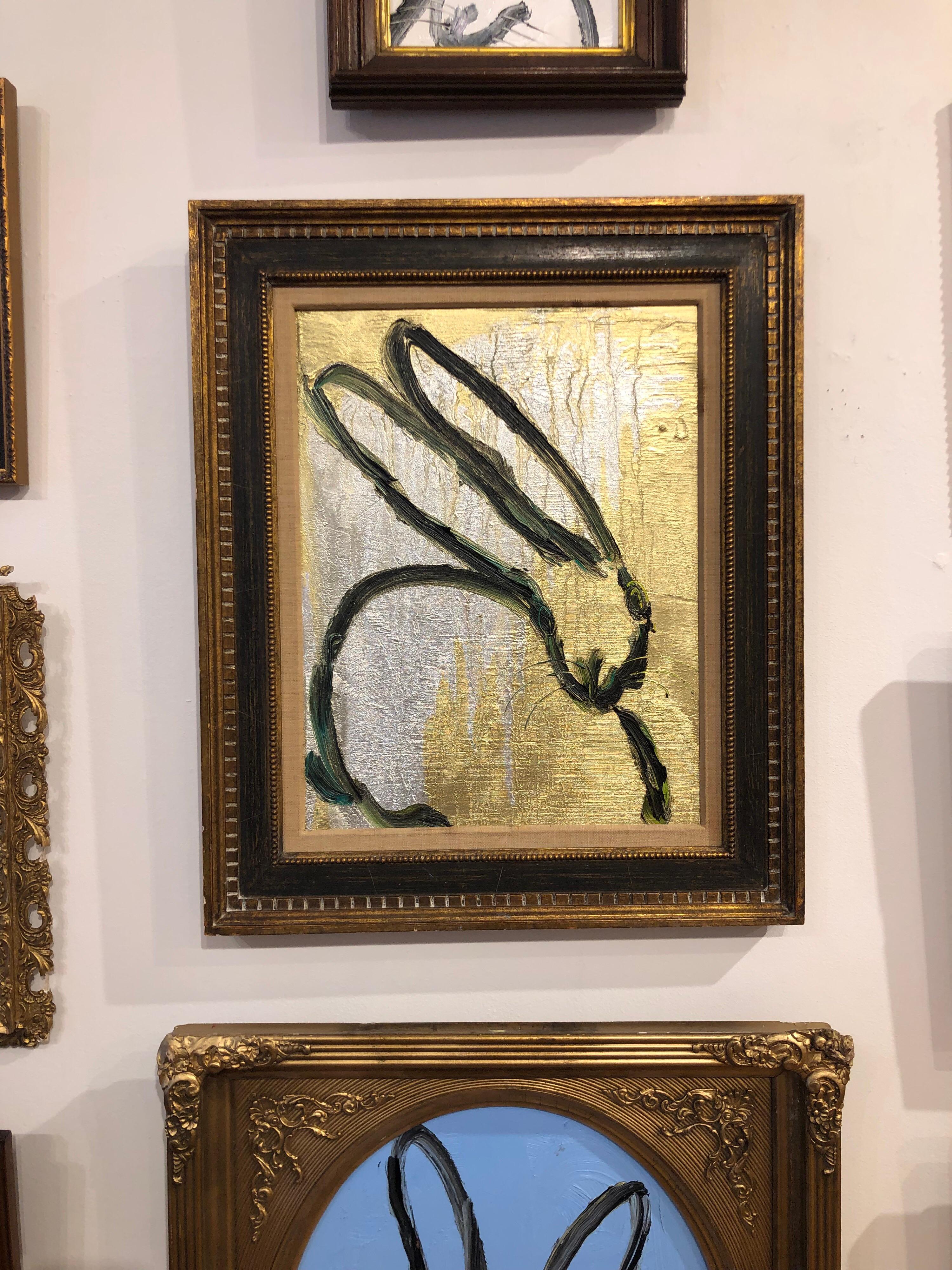 Artist:  Slonem, Hunt
Title:  Silver & Gold Bunny
Series:  Bunnies
Date:  2019
Medium:  Oil on panel
Unframed Dimensions:  18