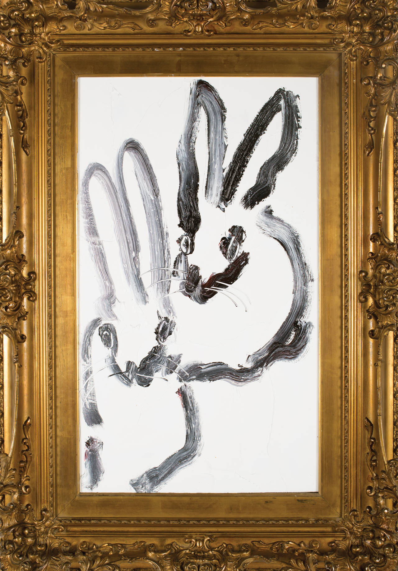 Double Bunnies - Painting by Hunt Slonem
