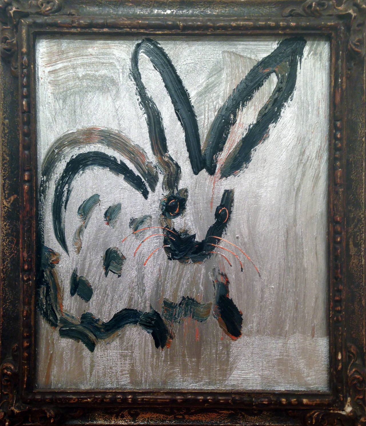 Silver Spotted Bunny - Painting by Hunt Slonem