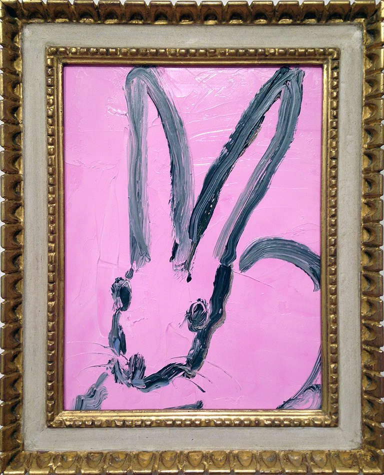 Hunt Slonem Animal Painting - Pink Bunny