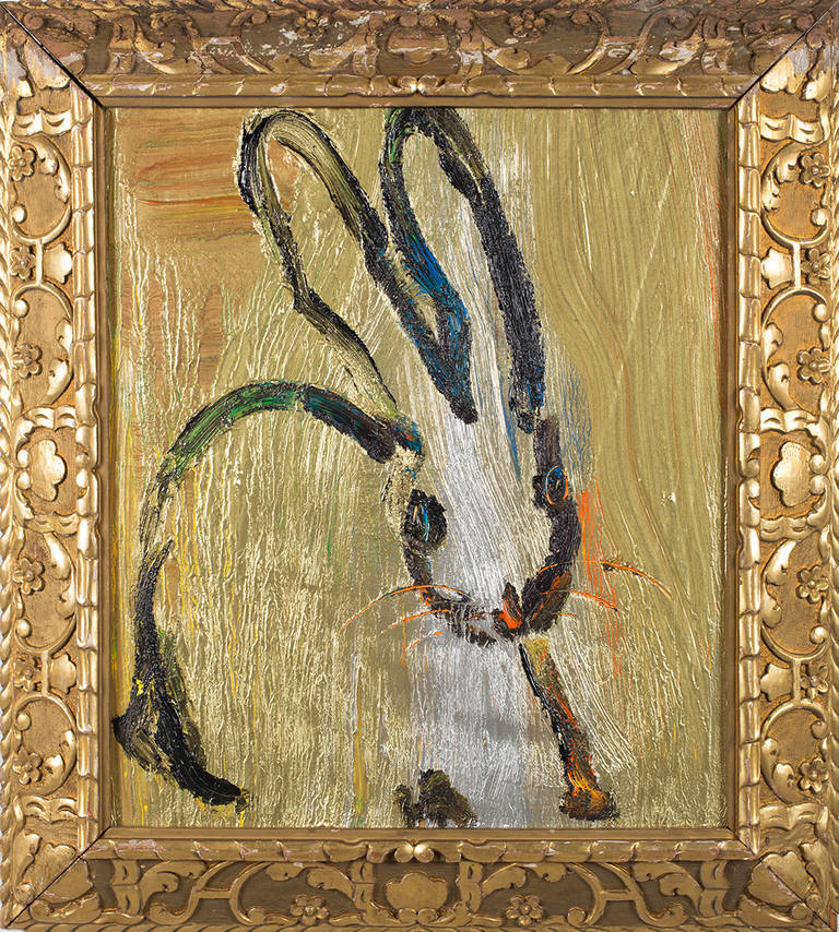 Honey Gold Bunny - Painting by Hunt Slonem