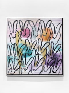 Hunt Slonem "Chinensis Assumption Parish" Bunnies, unique oil on canvas