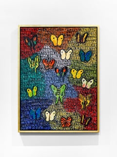 Hunt Slonem "Guardians New Year" Original butterflies oil painting on canvas