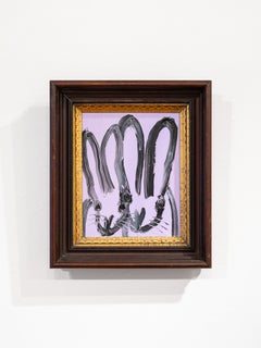 Hunt Slonem "Double Bunny (Lavender)" painting