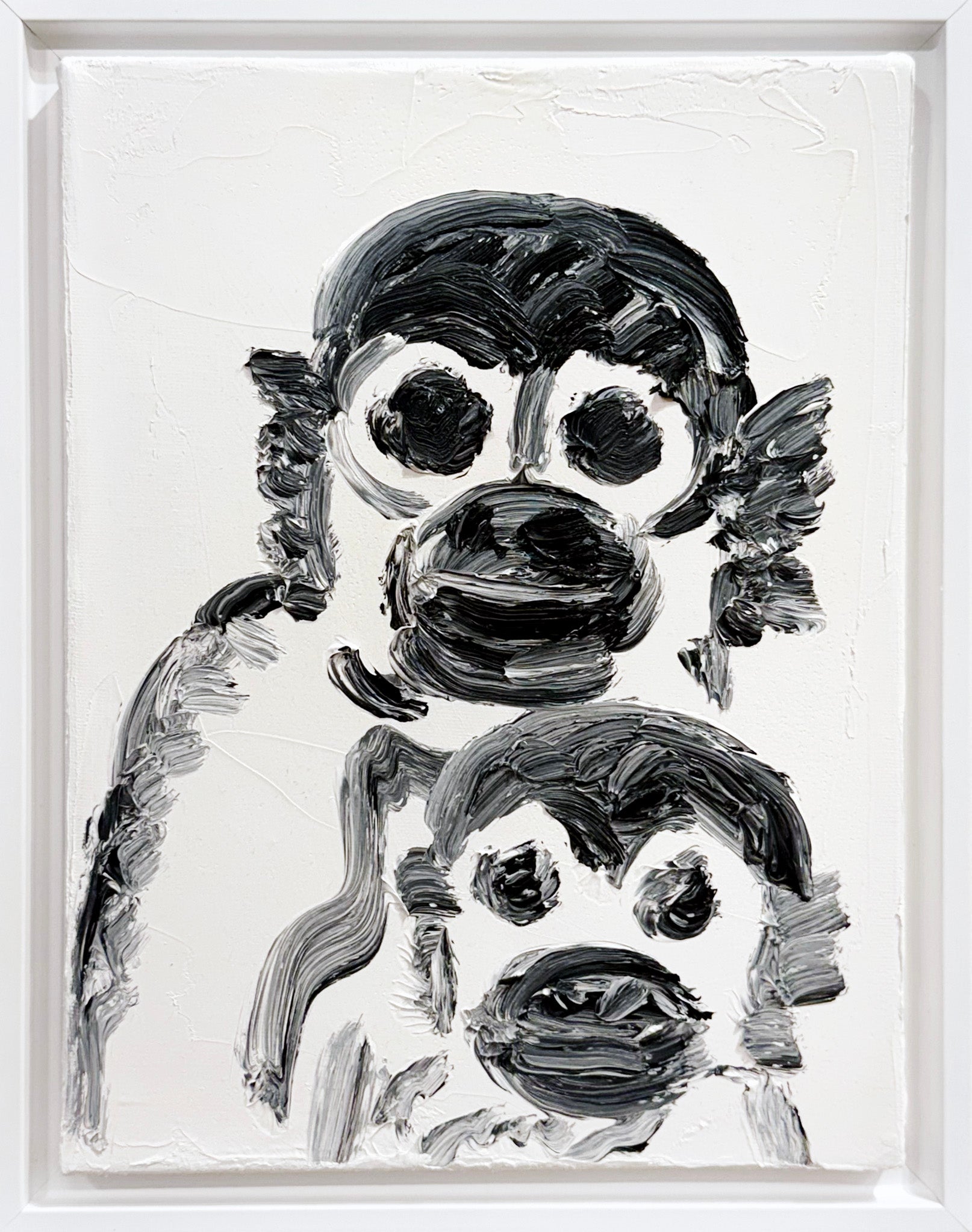 Cuadro de Hunt Slonem titulado «Love Child», con monos pintados sobre lienzo
