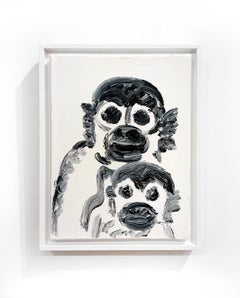 Cuadro de Hunt Slonem titulado «Love Child», con monos pintados sobre lienzo