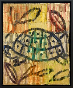Hunt Slonem "Turtle Run II" painting on canvas