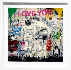 Mr. Brainwash "Brother’s Advice" Unique Mixed Media on paper