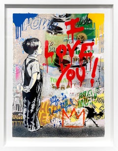 Mr. Brainwash "With All My Love" Unique Mixed Media on paper