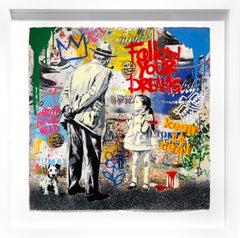 Mr. Brainwash "Caught Red Handed" Unique Mixed Media on paper