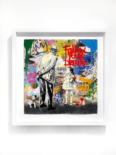Mr. Brainwash "Caught Red Handed" Unique Mixed Media on paper