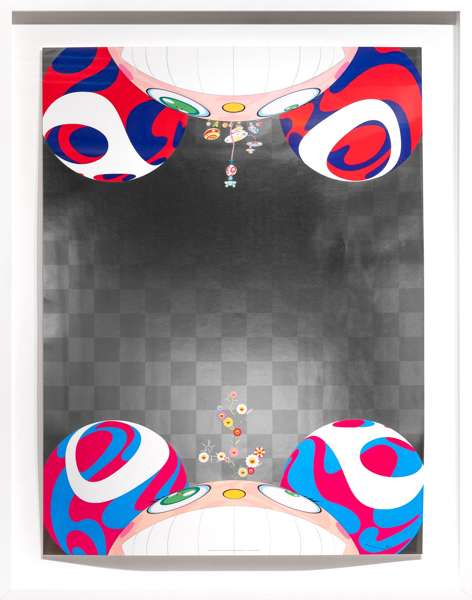Artist:  Murakami, Takashi
Title:  Flowers Have Bloomed 
Date:  2000
Medium:  Offset-lithograph with cold-stamping 
Unframed Dimensions:  31.5" x 23.75"
Framed Dimensions:  37.125" x 29.25"
Signature:  Signed
Edition:  129/300
Publisher:  Kaikai