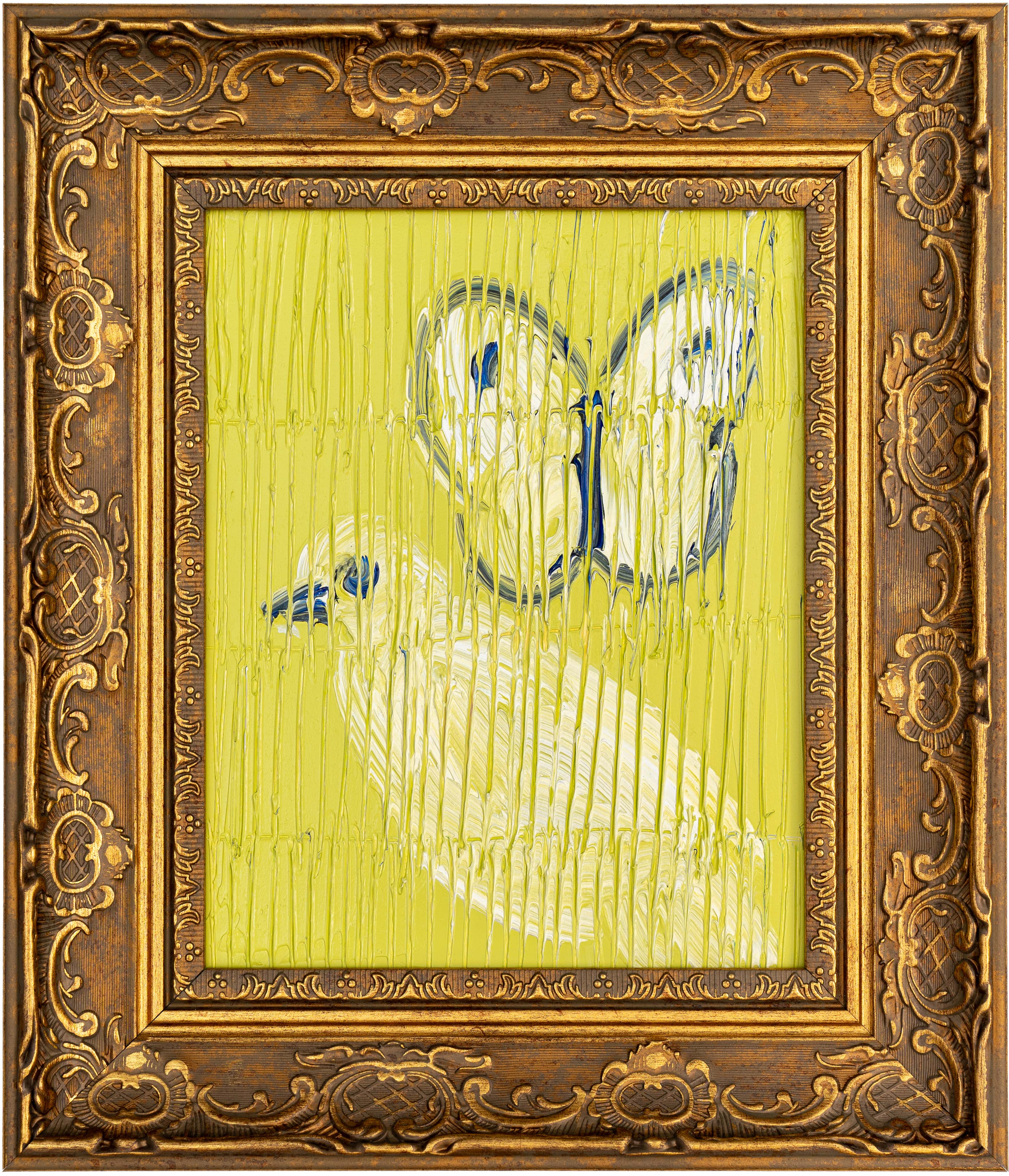 Cuadro de Hunt Slonem titulado «Dove», que representa un pájaro y una mariposa
