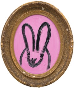 Hunt Slonem, « Oval Bunny II », peinture représentant un lapin