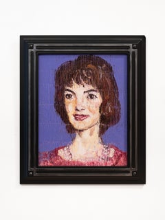Hunt Slonem "Jackie" portrait painting