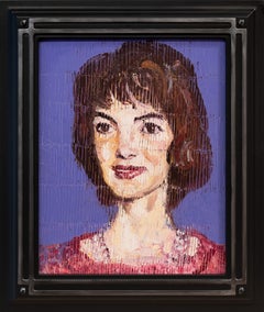 Hunt Slonem "Jackie" portrait painting