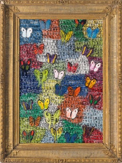 Hunt Slonem, « Guardians & Butterflies Xervo », peinture représentant des papillons