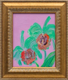 Hunt Slonem "Beyond Amazina (Green Catelayas)" floral painting