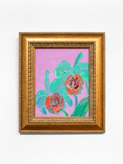 Hunt Slonem "Beyond Amazina (Green Catelayas)" floral painting