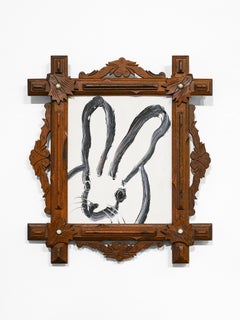 Hunt Slonem "Deep Forest" painting of a bunny
