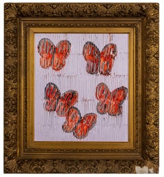 Hunt Slonem "Monarch III" painting of butterflies