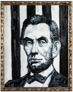 Hunt Slonem "Abraham Lincoln Nov." portrait painting