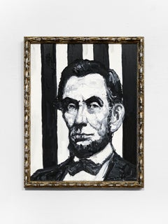 Hunt Slonem "Abraham Lincoln Nov." portrait painting