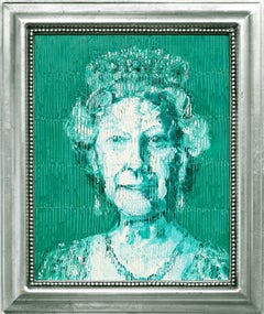 Hunt Slonem, ritratto "Sua Maestà la Regina Elisabetta (Verde)"