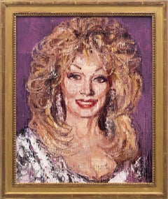 Hunt Slonem "Dolly Parton (Honey Bun)" portrait painting
