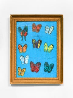 Hunt Slonem "Question Mark & Admiral" painting of butterflies