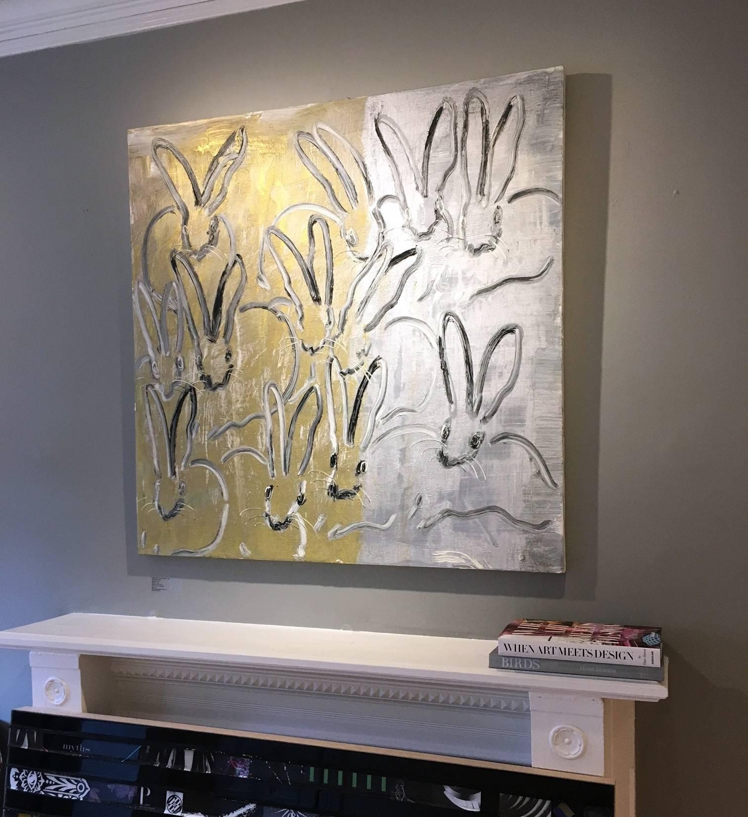 Silver & Gold - Painting by Hunt Slonem