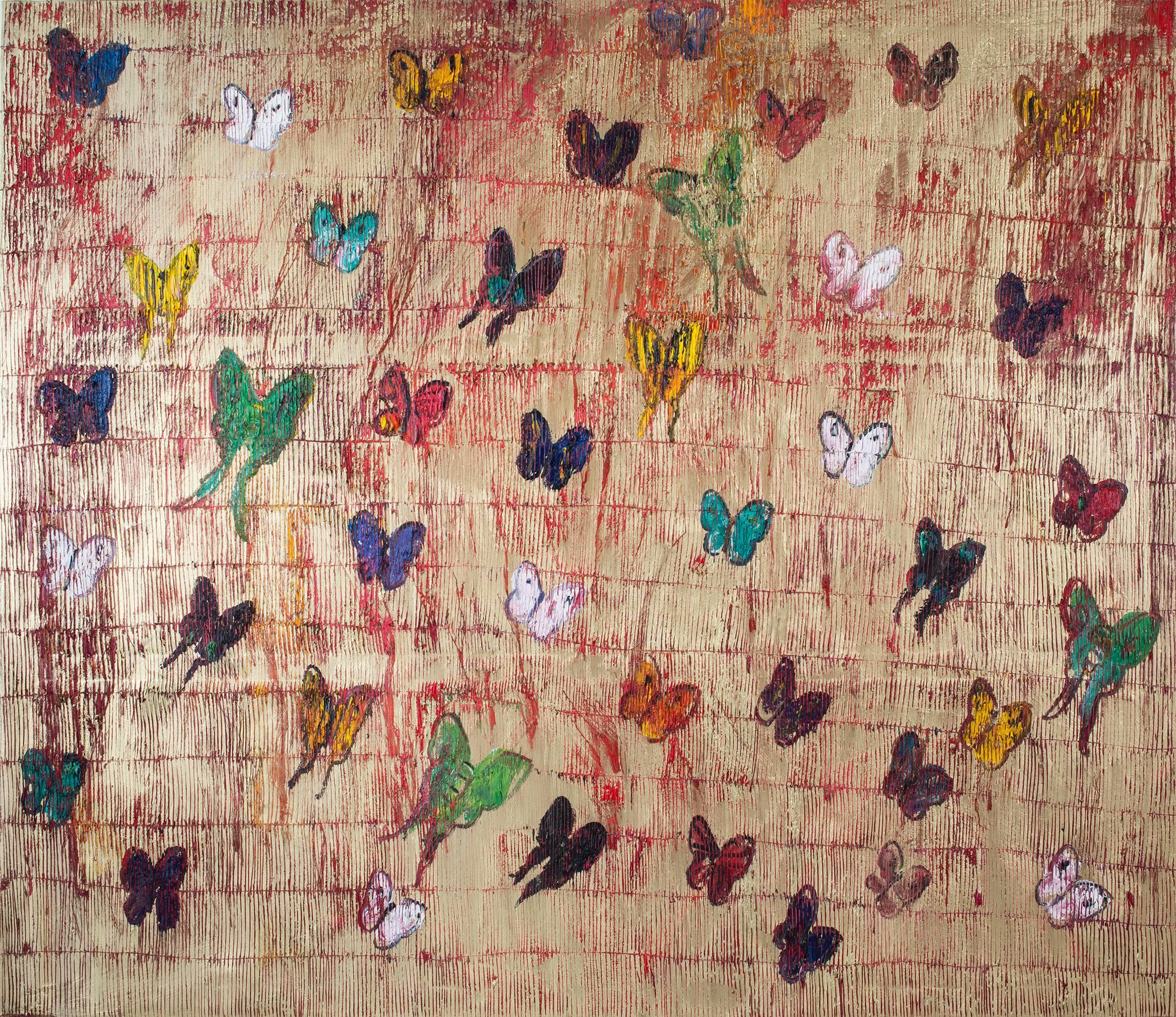 Hunt Slonem Animal Painting - Untitled (Butterflies)