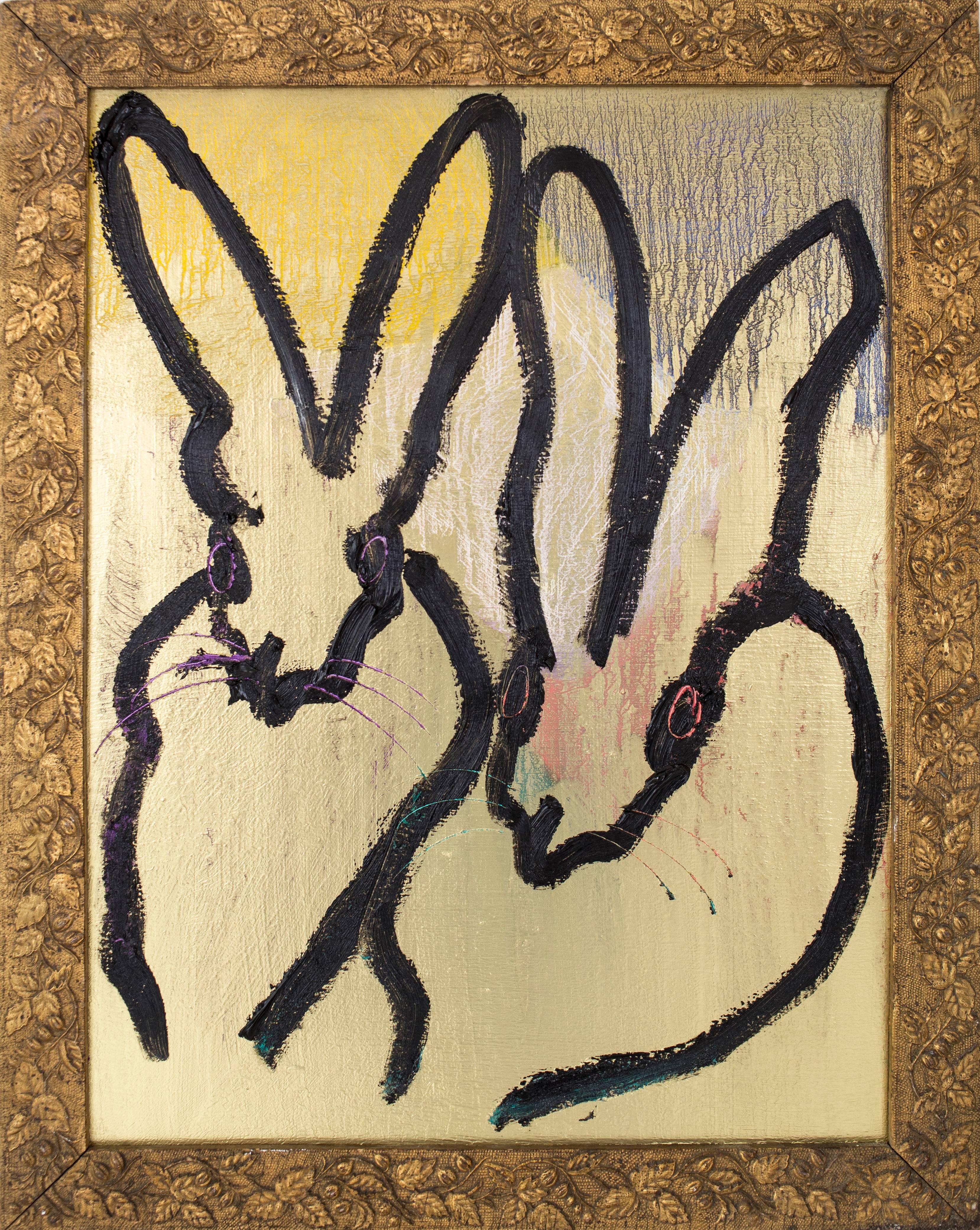 Hunt Slonem Animal Painting - Sky Rocket Bunnies