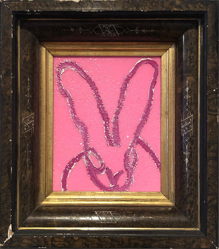 Hunt Slonem Animal Painting - Bright Pink Diamond Bunny