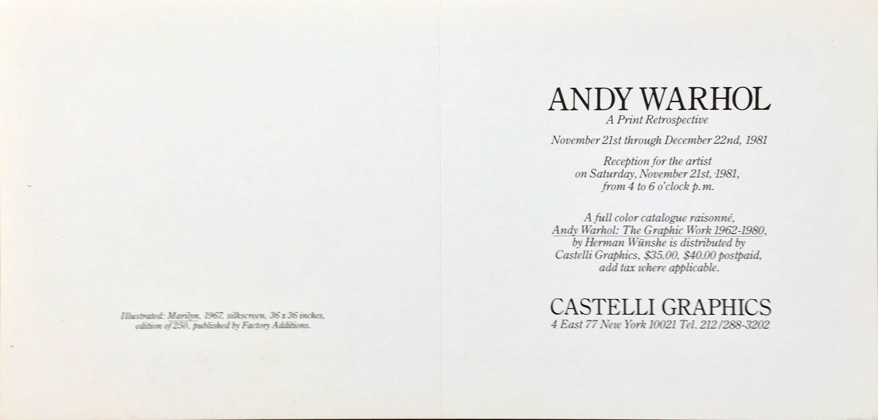andy warhol marilyn castelli gallery invitation