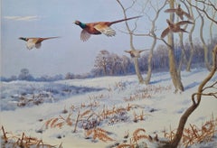 Winter Pheasants, British Wildlife Realism, Sporting Art