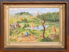 «Los misterios de la vida», pintura al óleo surrealista y de arte marginal