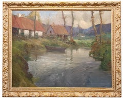 Cottages Along a Stream