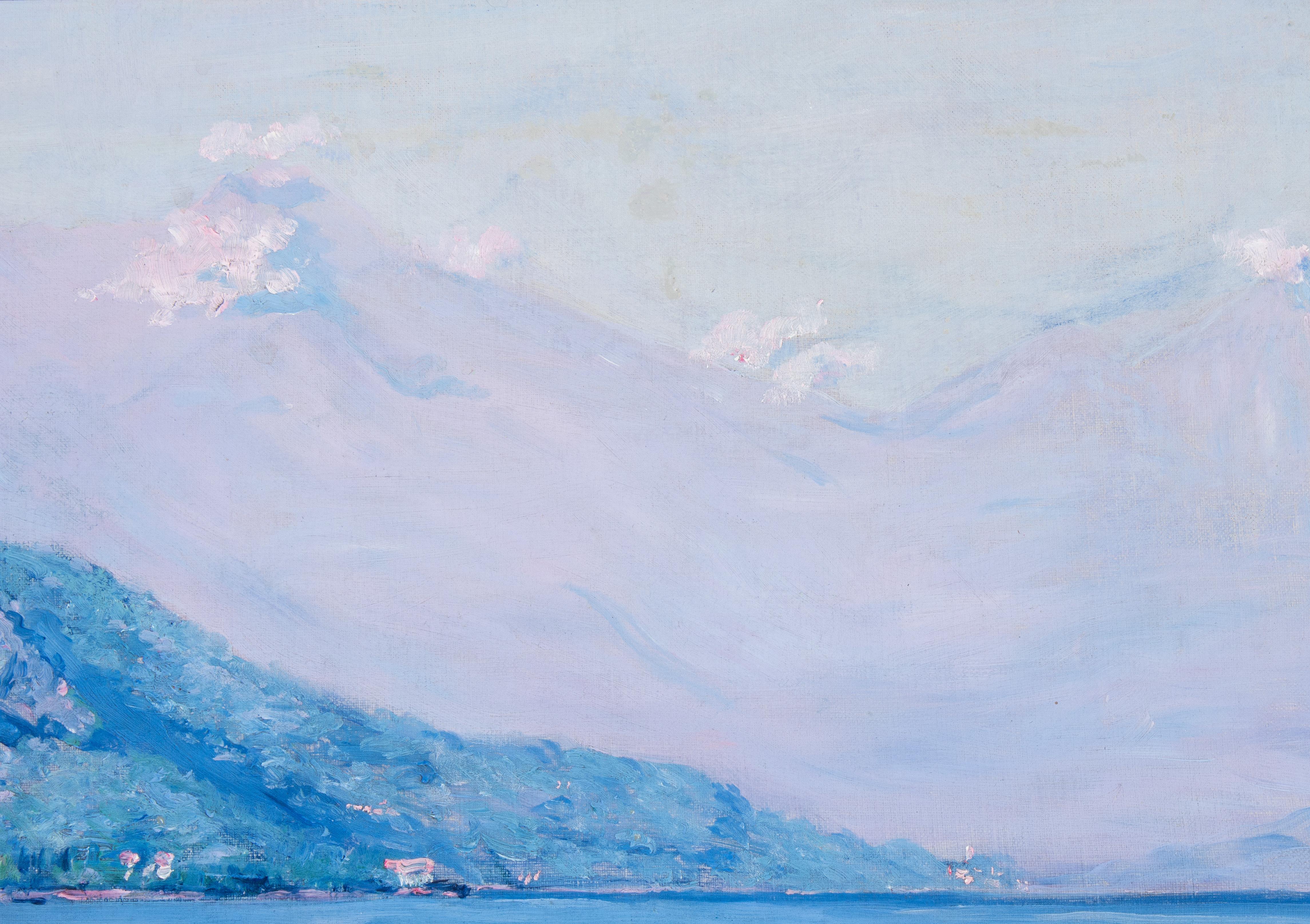 Lake Como Italy, Near Menaggio - oil painting by Irish American Artist Gauley For Sale 3